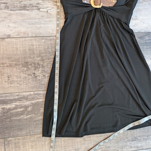 Cache Black Halter Dress with Buckle Detail Size Medium - Picture 7 of 7